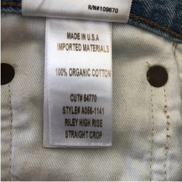 Agolde Riley High Rise Straight Leg Crop Distressed Jeans - Picture 7 of 8